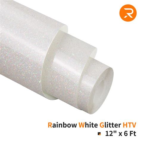 White Glitter HTV Vinyl for Sublimation | Rainbow White Glitter Iron on Vinyl in 2022 | Vinyl ...