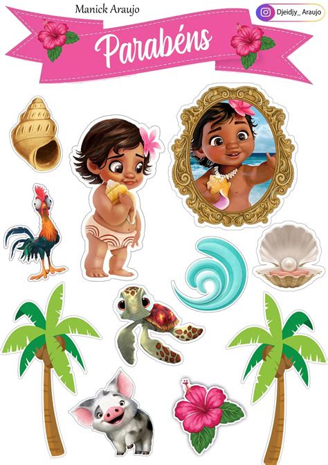 Topper Para Imprimir Moana Baby Moana Theme Birthday Moana Birthday ...