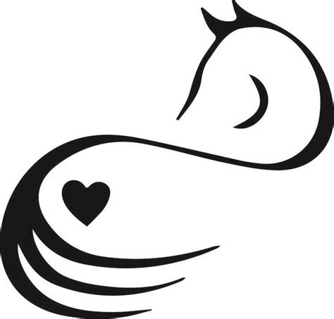 Horse Lover Equine Heart Silhouette Love Decor Decal Car Sticker FreeUS Shipping #Contemporary ...