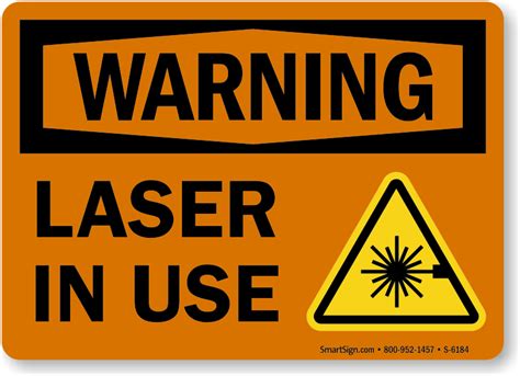 Laser In Use (with Symbol) Sign, SKU: S-6184 - MySafetySign.com