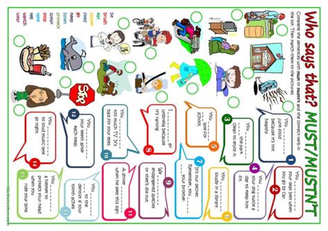 Modal verbs - MUST or MUSTN"T genera…: Français FLE fiches pedagogiques pdf & doc