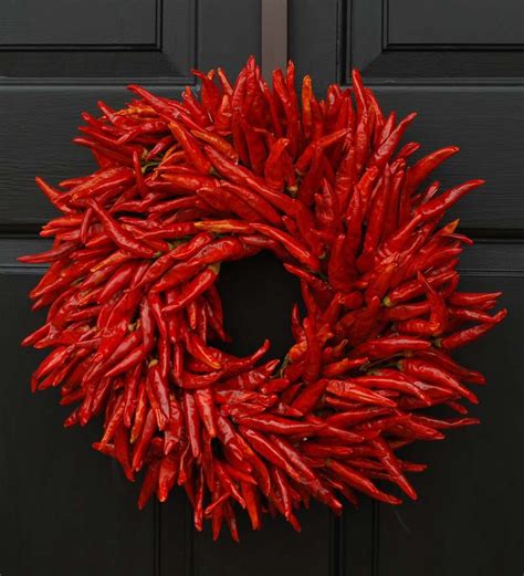 Dried Chili Pepper Wreath | Wind and Weather | Dried chili peppers, Chili peppers decor, Stuffed ...