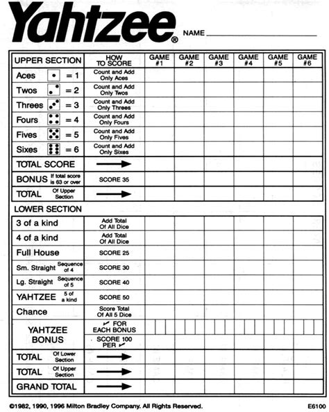 Free Printable Yahtzee Rules Printable - Printable Templates Free