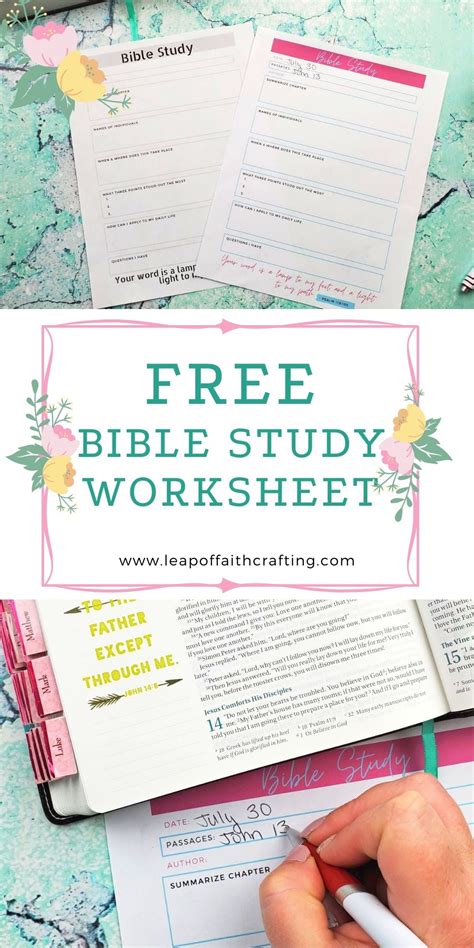 FREE Bible Study Printables for Any Part of the Bible! - Leap of Faith Crafting