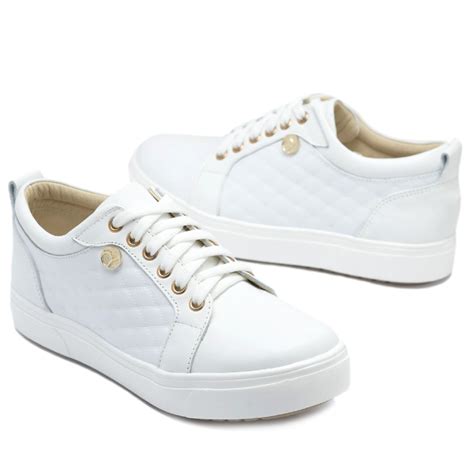 Zapatillas de cuero blanco matelasse - RALLYS - Calzado para Mujer