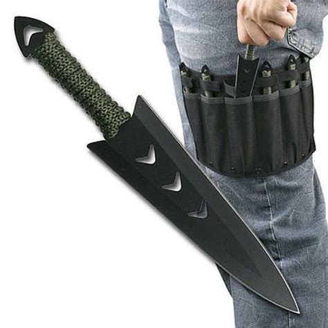 6 PC Ninja Tactical Combat Naruto Kunai Throwing Knife Set w/ Sheath Hunting - MEGAKNIFE