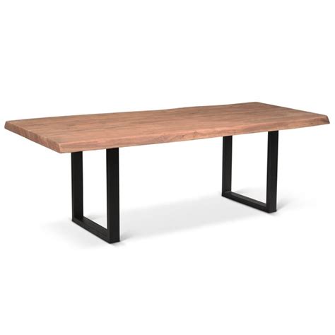 Urbia Solid Wood Top Metal Base Dining Table | Wayfair