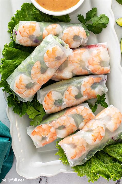 Fresh Spring Rolls {with Peanut Sauce} - Belly Full