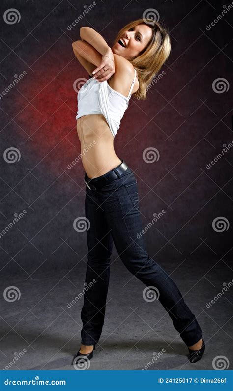 Cheerful Young Woman Taking Off Her Clothes Stock Image | CartoonDealer ...