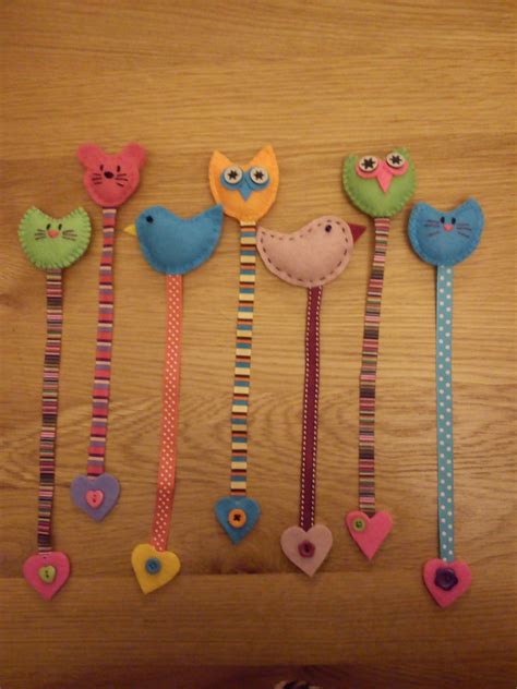 Cute felt bookmarks made for craft fair - sold out!! | Felt bookmark, Felt crafts, Craft fairs