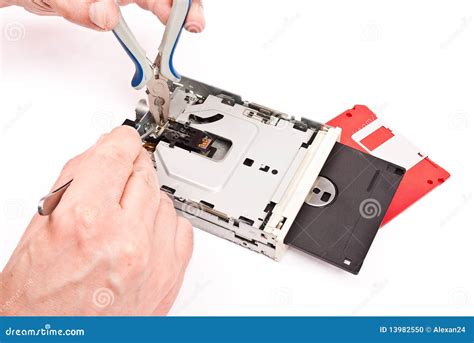 Repair of Floppy Disk Drive Stock Photo - Image of data, record: 13982550