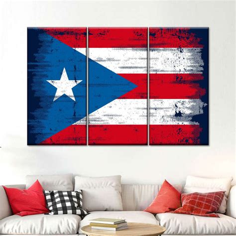 Dark Puerto Rican Flag Wall Art | Digital Art