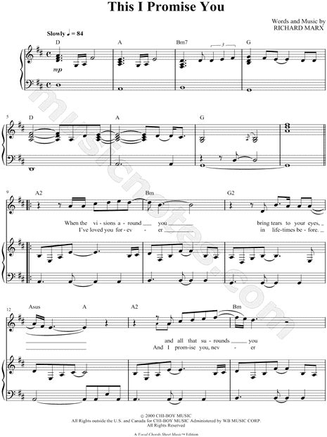 NSYNC "This I Promise You" Sheet Music in D Major - Download & Print ...