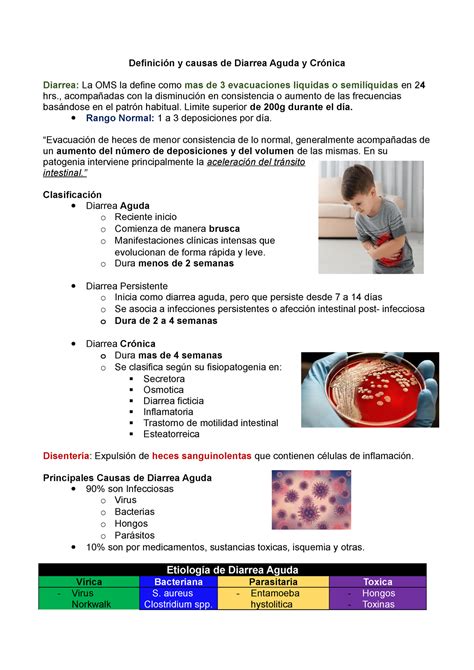 Diarrea Aguda y Crónica Resumen - Definición y causas de Diarrea Aguda y Crónica Diarrea: La OMS ...