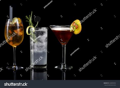 Selection Cocktails Black Background Stock Photo (Edit Now) 342845954