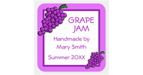 Custom Labels for Homemade Grape Jam | Zazzle