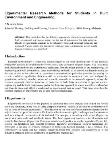 FREE 10+ Experimental Research Samples & Templates in MS Word | PDF