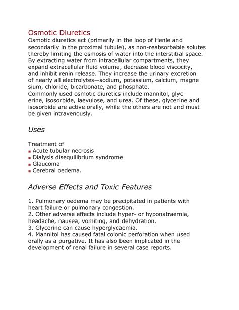 Osmotic Diuretics - Osmotic Diuretics Osmotic diuretics act (primarily in the loop of Henle and ...