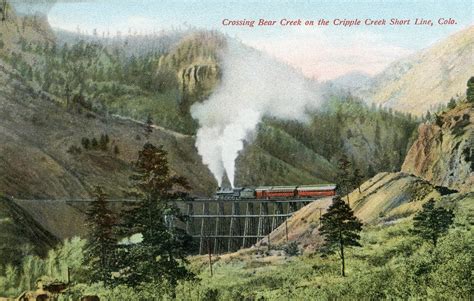 My District Postcards ~ 13 Crossing Bear Creek on the Cripple Creek ...