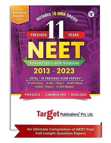 NEET Previous Year Solved Question Papers 2013 - 2023 | NEET UG PYQ Chapterwise Book For 2024 ...