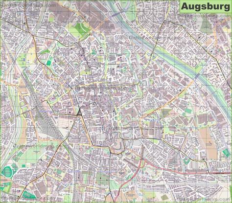 Large detailed map of Augsburg