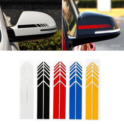 2pcs-Rear-View-Mirror-Stickers-Car-Styling-PET-Car-Sticker-Rearview ...