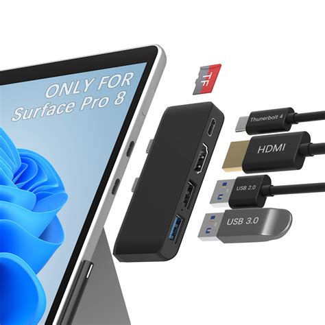 Buy 5-in-2 Surface Pro 8 Docking Station with 4K HDMI, USB-C ...