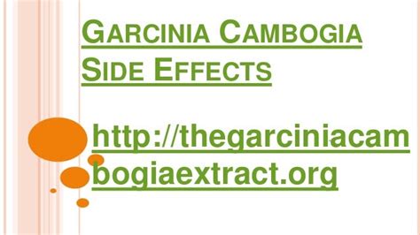 Garcinia cambogia side effects