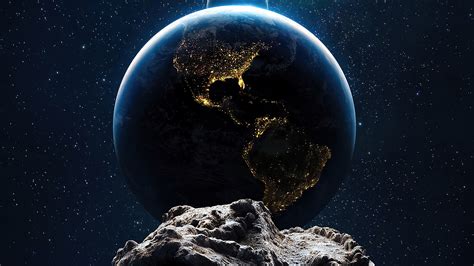 Asteroid Earth 4K #5100f Wallpaper PC Desktop