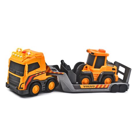 Dickie Toys - Light & Sound Volvo Truck With Trailer and Construction Vehicle - Walmart.com