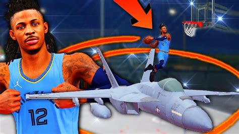 Ja Morant JUMPS OVER A PLANE In NBA 2K22!! DUNKING OVER An AIR PLANE In ...