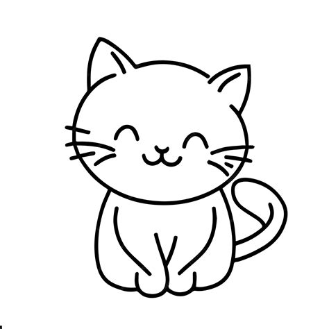 Premium Vector | Cute cat line art for drawing