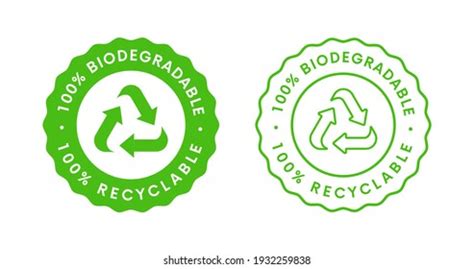 Biodegradable Label Sign Vector Design 100 Stock Vector (Royalty Free ...