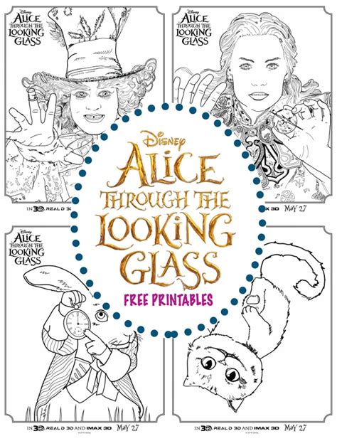 Alice Through the Looking Glass Coloring Sheets - April Golightly