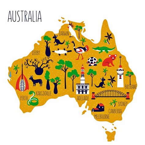 Mapa de atracciones de Australia - OrangeSmile.com