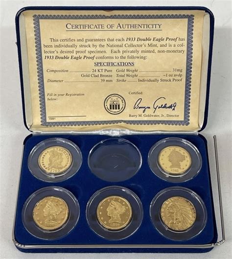 (5) 1933 DOUBLE EAGLE PROOF COINS CLAD COPY COIN | Live and Online Auctions on HiBid.com