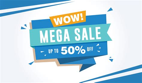 Mega Sale Discount Banner Template. 50 Percent Off 10887021 Vector Art at Vecteezy