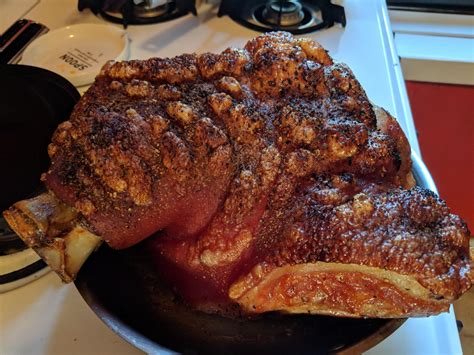 [Homemade] 9-Hour Crispy Pork Picnic Shoulder : r/food