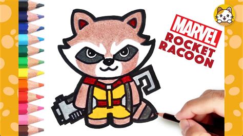 Rocket Racoon Drawing Easy | Simple Step by Step Drawing | Marvel ...