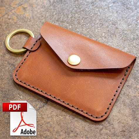 Leather Keychain Snap Wallet PDF Template Set Digital | Etsy | Leather wallet pattern, Leather ...