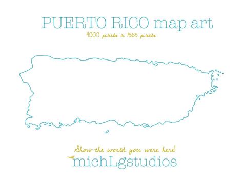 Vector & PNG Puerto Rico Map Art/clip Art, State, Country, Silhouette - Etsy | Puerto rico map ...