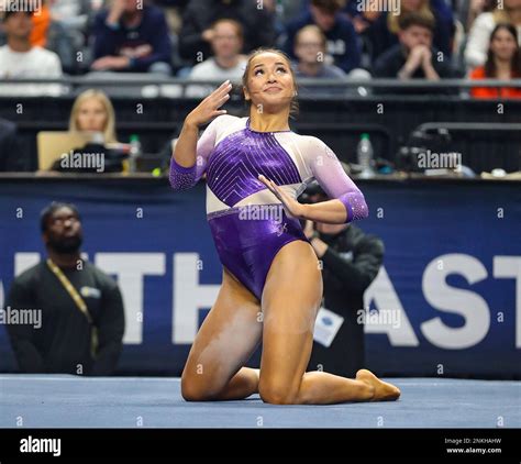 March 19, 2022: LSU's Aleah Finnegan performs her floor routine during the 2022 SEC Women's ...