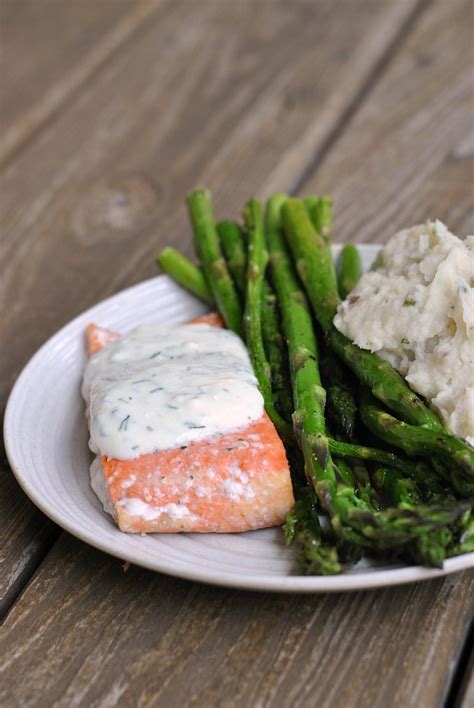 Salmon with Creamy Dill Sauce – Prevention RD