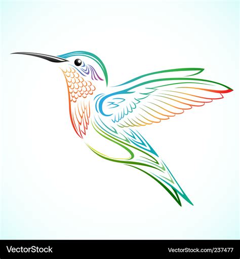 Colorful hummingbird Royalty Free Vector Image