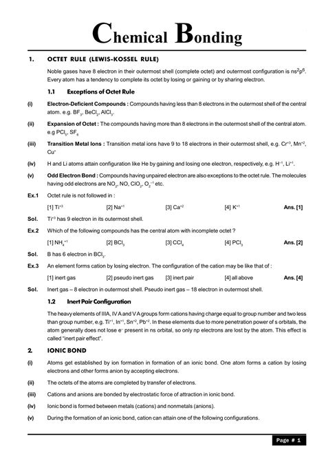 Chemical Bonding and Molecular Structure Notes Class 11, JEE & NEET