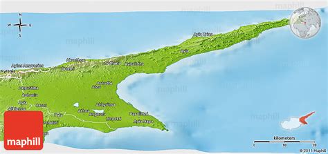 Physical Panoramic Map of Famagusta