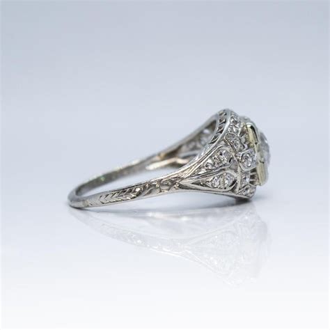 Antique Estate Vintage Edwardian Diamond Platinum Engagement Ring For ...