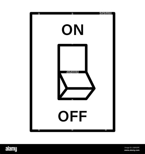 Electric switch outline icon vector. Power off linear style sign toggle switch off position for ...