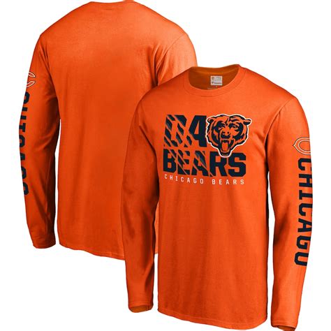 Men's NFL Pro Line Orange Chicago Bears Hometown Collection Long Sleeve T-Shirt