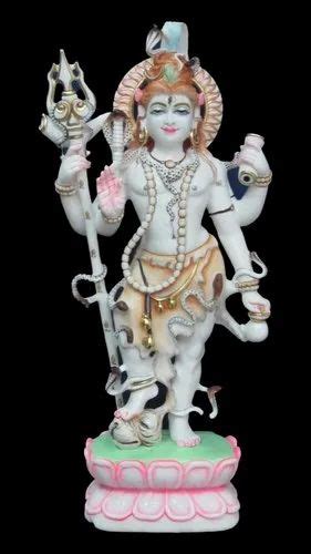 Painted Hindu Marble Shiv Shankar Statue, For Temple, Size: 5feet at Rs 80000 in Jaipur